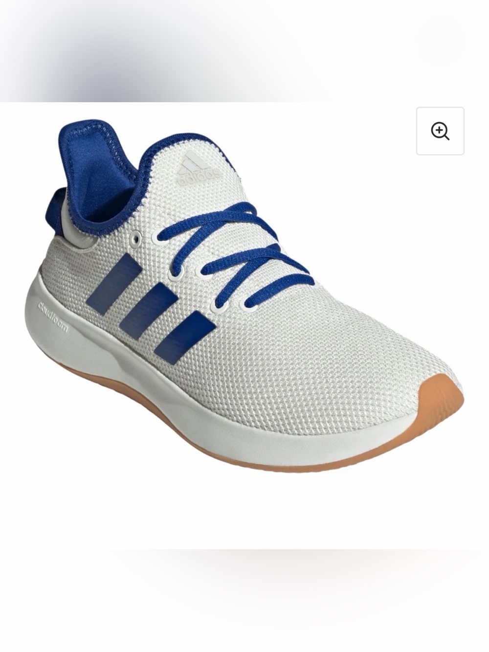 New adidas White and Blue Lace-Up Athletic Sneaker Sz 36